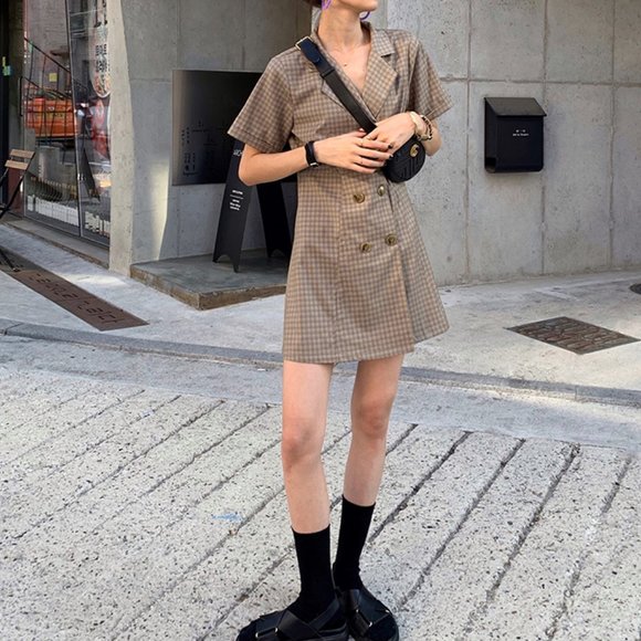 Double-breasted temperament waist a-line slim suit - Picture 11 of 11